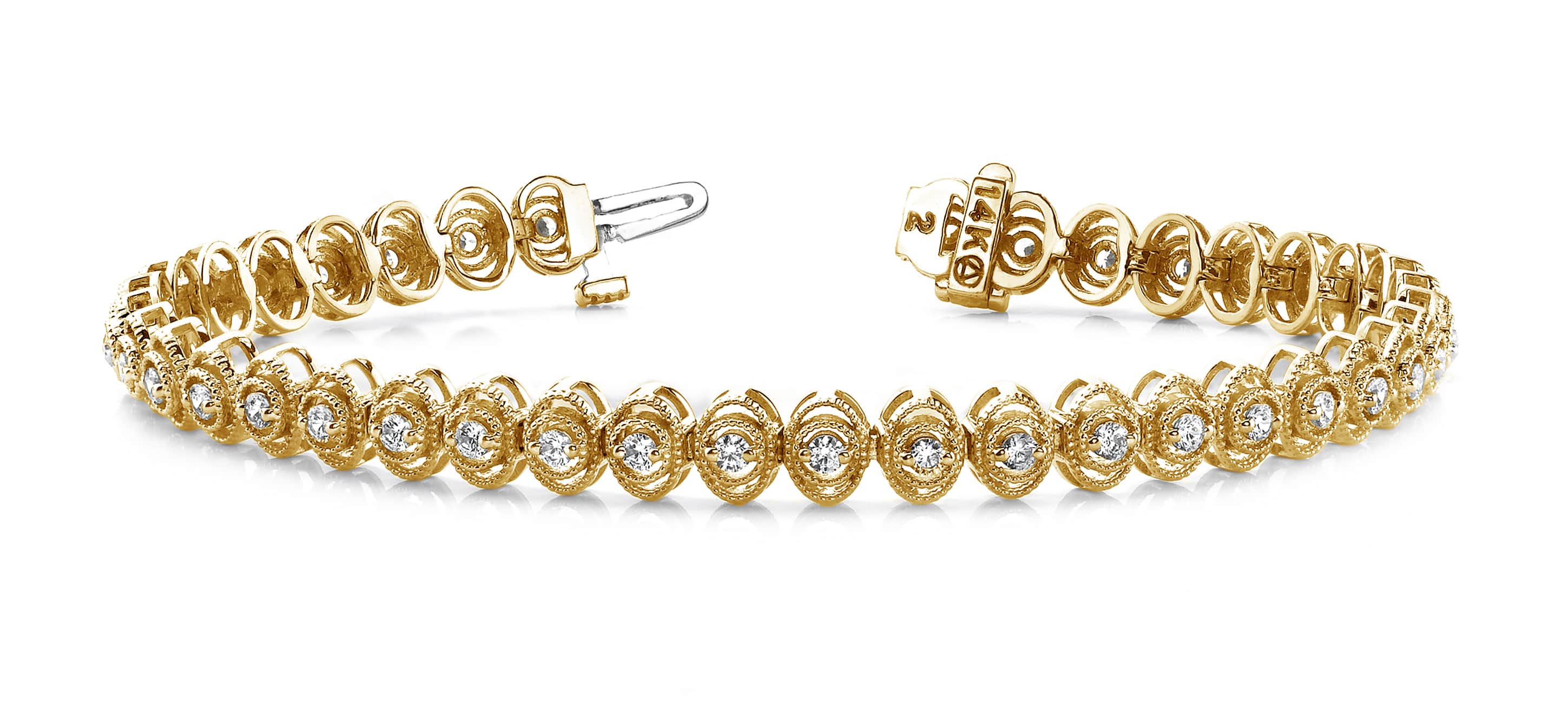 Vintage Oval Link Diamond Bracelet